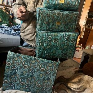 Paisley Patterned Storage Boxes